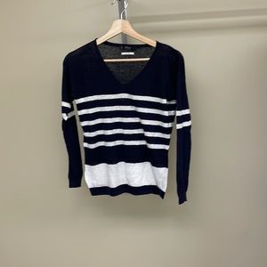 Mango navy striped knit. 100% linen sz S